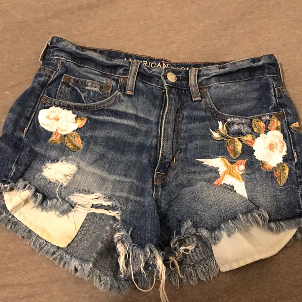 American Eagle Floral jean shorts